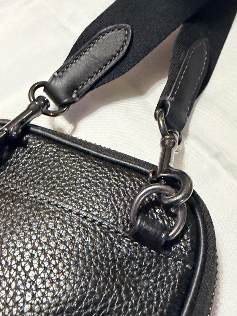 Coach Black Pebbled Leather Mini Messenger Crossbody Bag - Picture 5 of 12